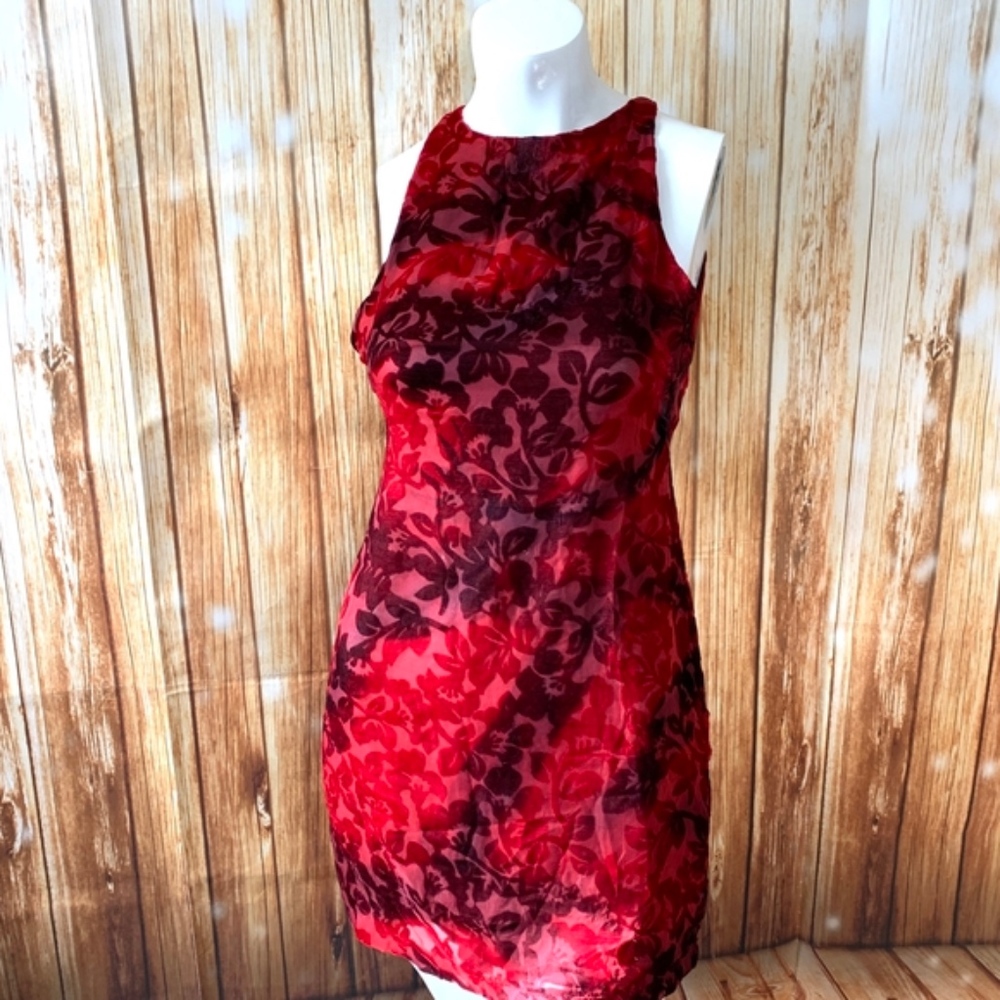 SomeDays Lovin Dress Red Velour Velvet Party Small